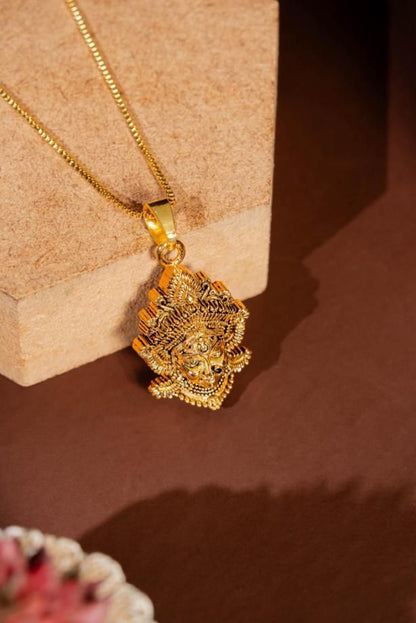 Durga Mataji Face Pendant with Chain