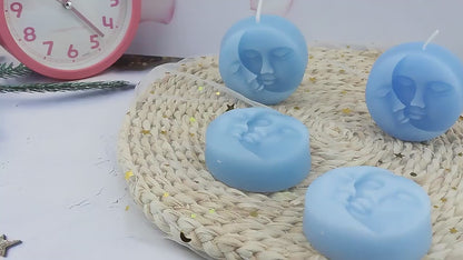 2 Pcs Sun Moon Double Shade Design Hand Poured Pure Soy Wax Scented Candle